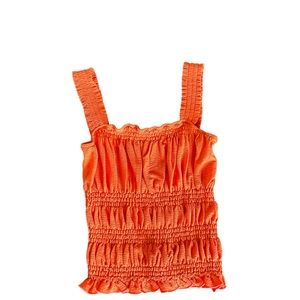 Orange smocked tank top